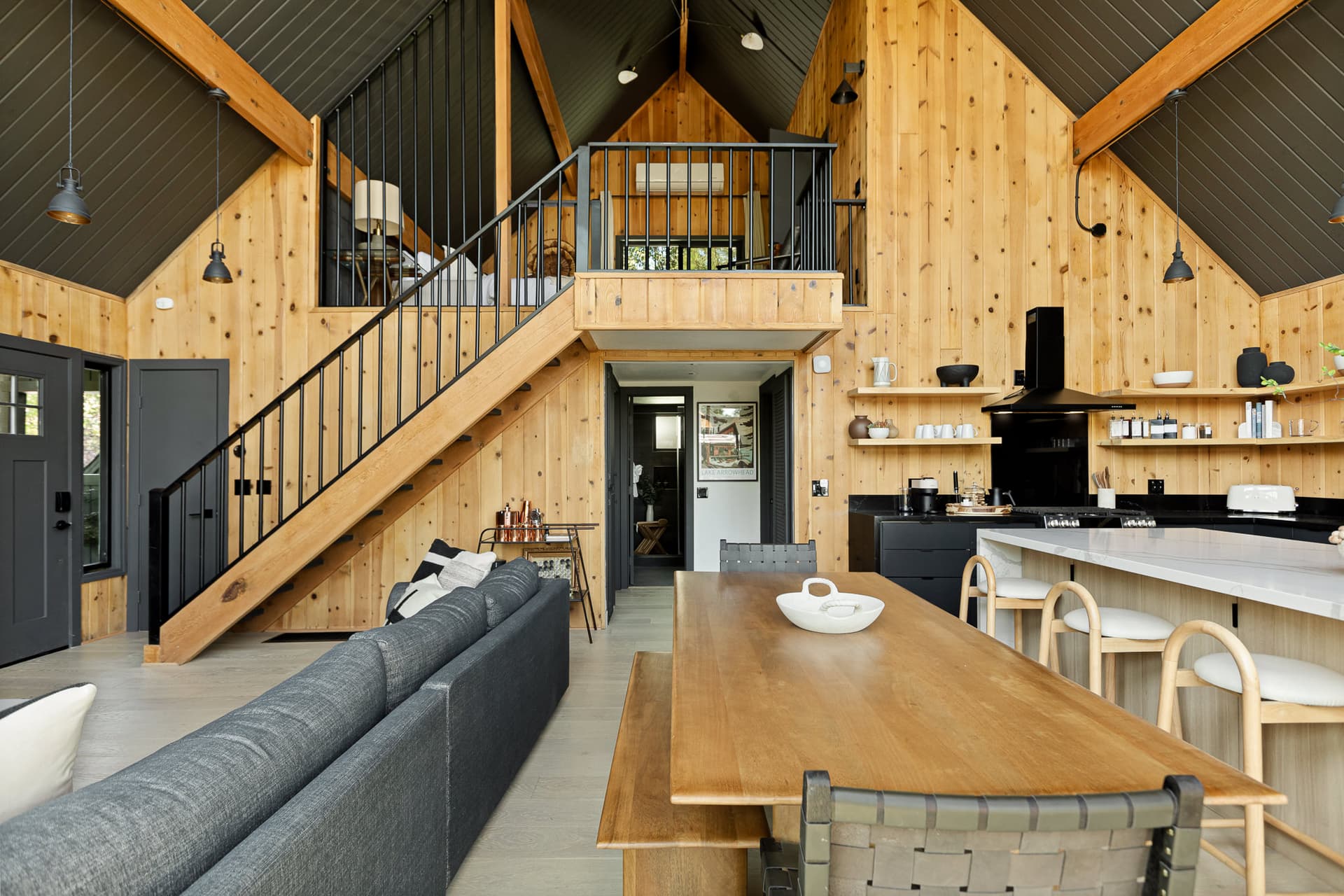 Gourmet kitchen and open living area